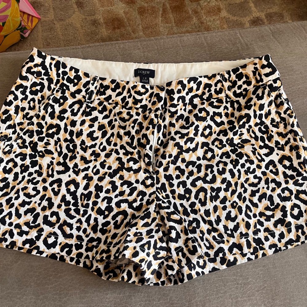 J. Crew High Waist Leopard Print Shorts